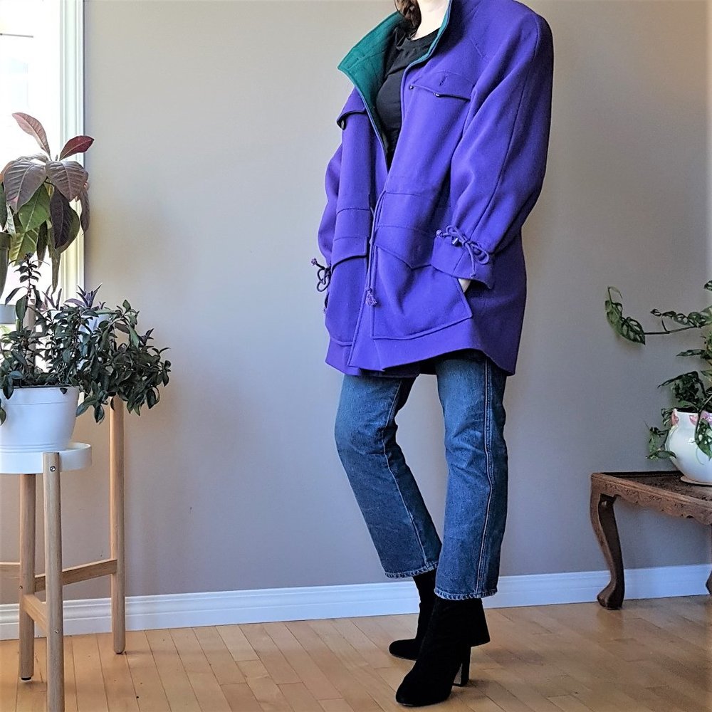 80s 90s Tradition Sears wool blend purple jacket. - Picture 3 of 15